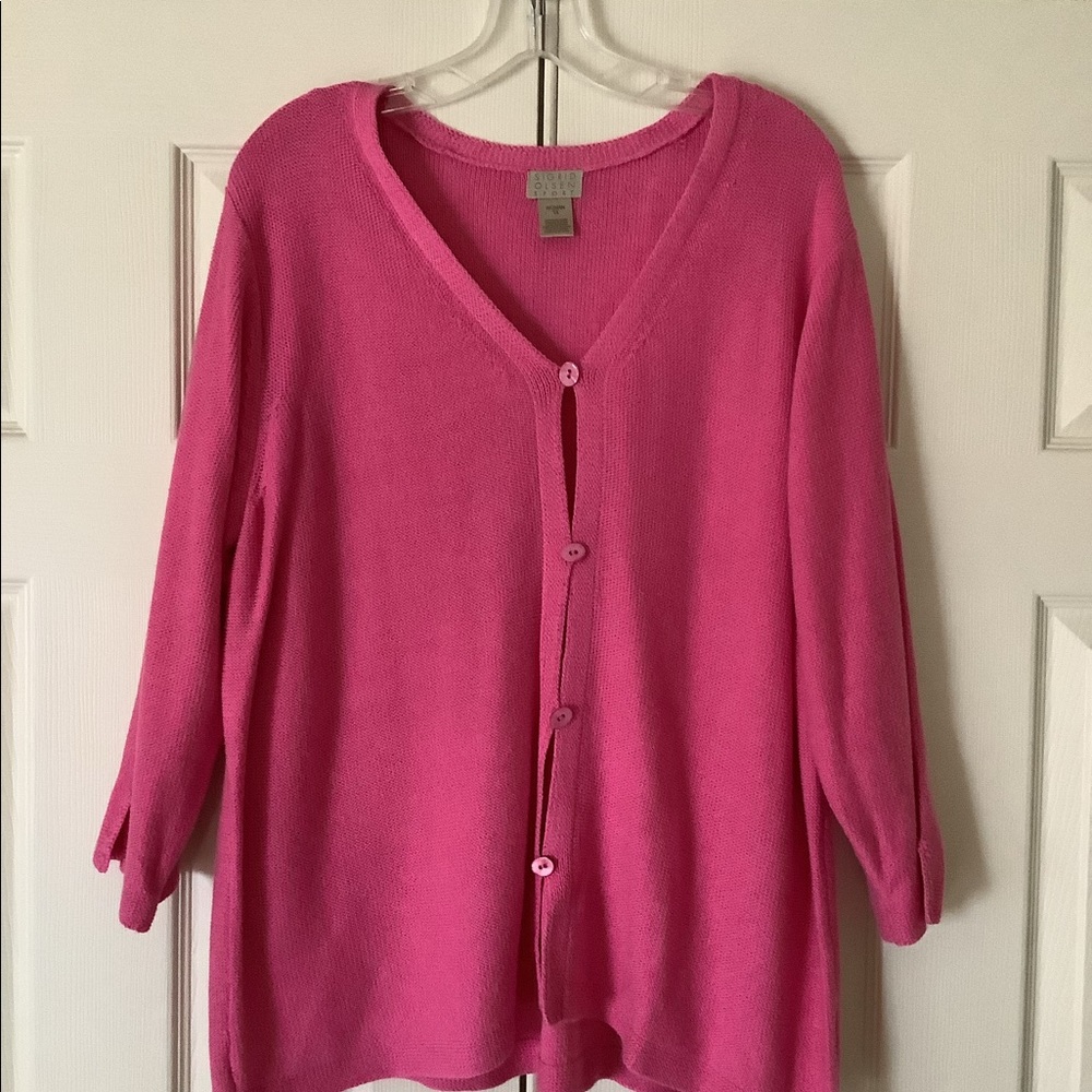 New -Ladies -Sigrid Olsen Cardigan- Pink - Size 1x